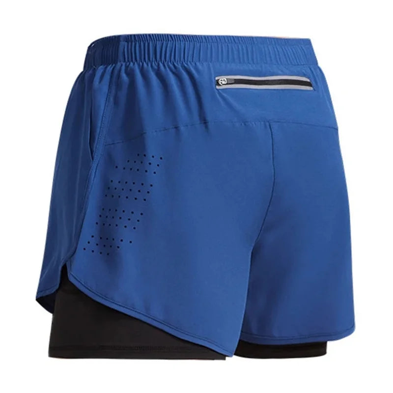 Men's 2-in-1 Double-Decker Sports Shorts – Quick-Dry Gym & Running Activewear