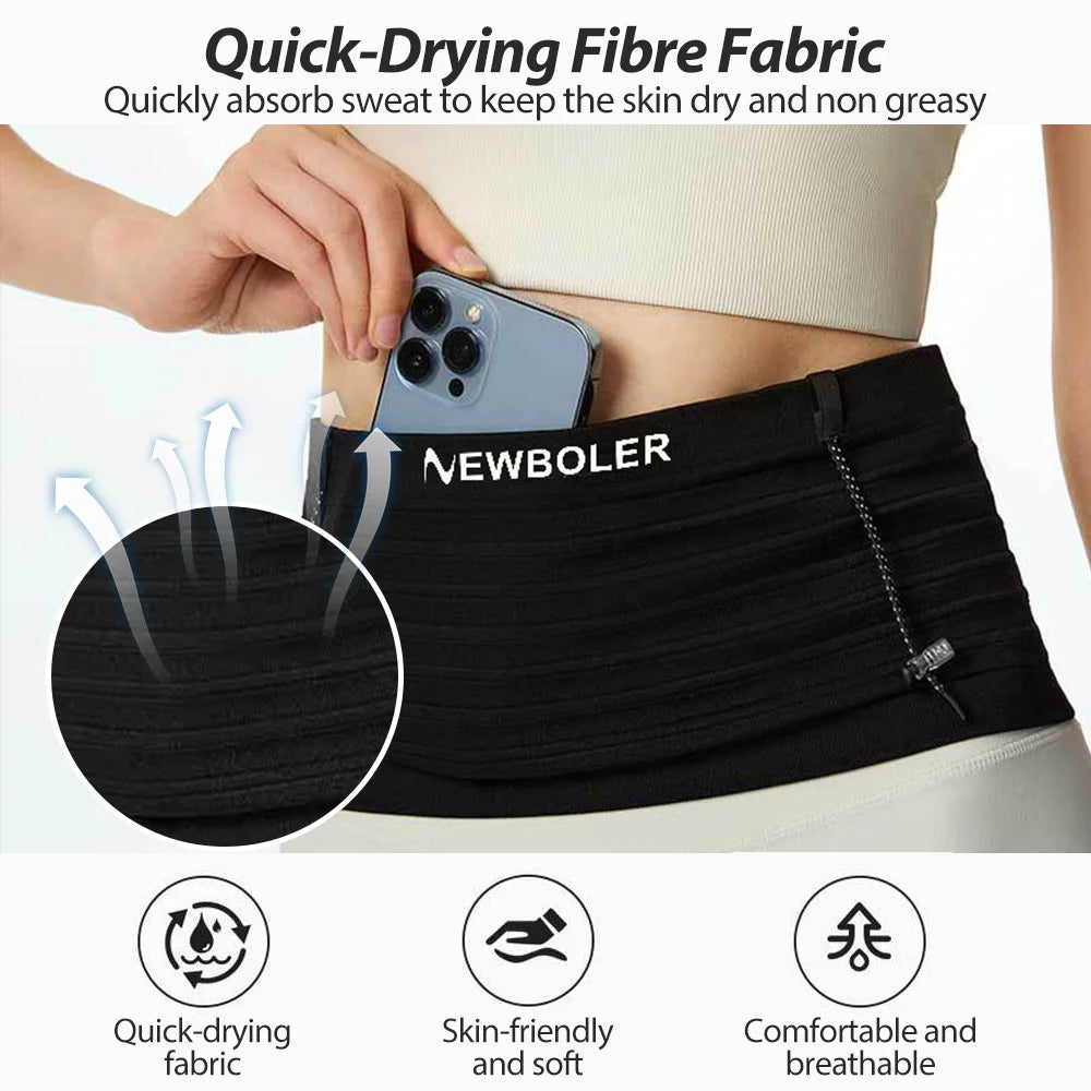 NEWBOLER Lightweight Elastic Sports Waist Bag for Running & Triathlon