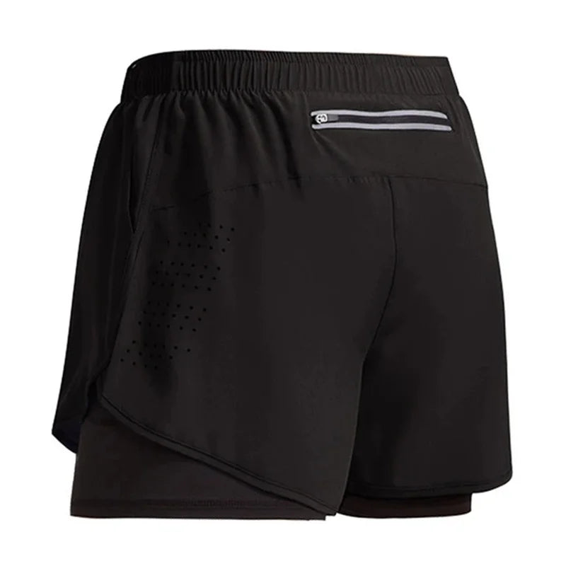 Men's 2-in-1 Double-Decker Sports Shorts – Quick-Dry Gym & Running Activewear
