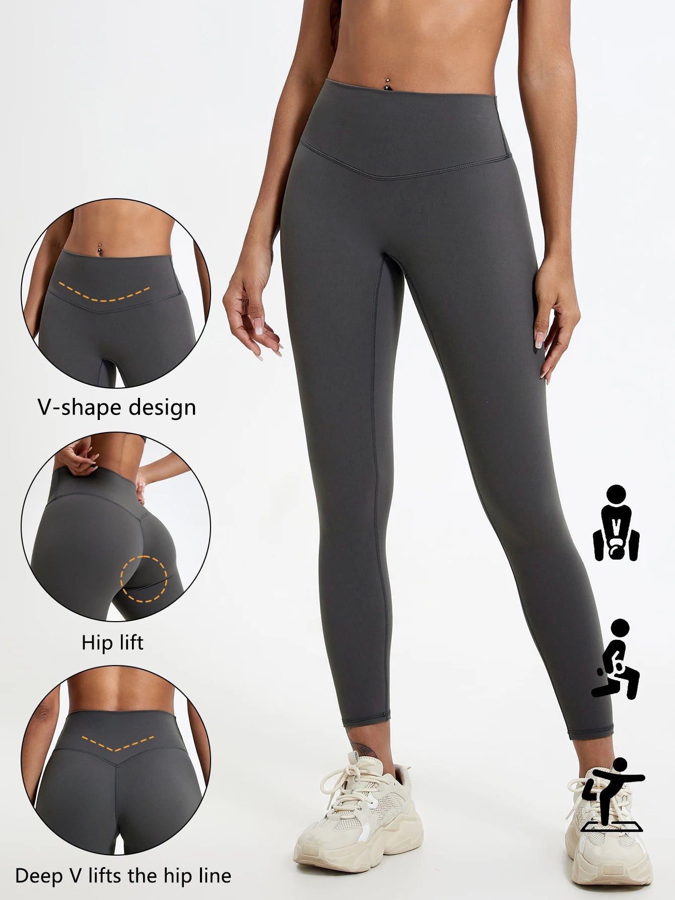 HEARUISAVY High Waist Gym Leggings Quick Dry Compression Yoga Pants Women