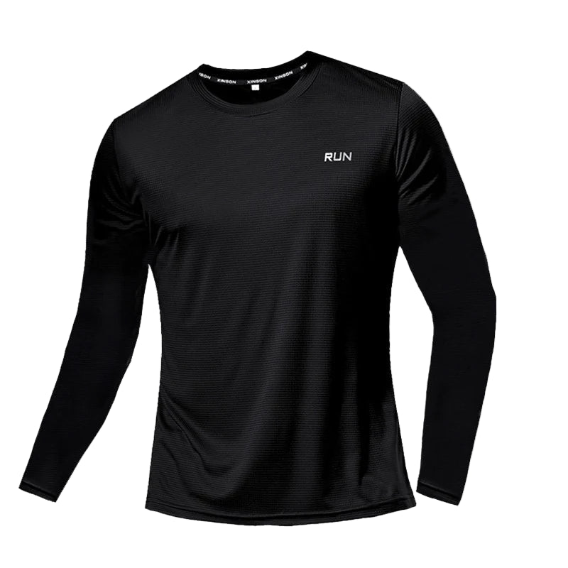 Summer Ice Silk Long Sleeve T-Shirt for Men – Quick Dry, Breathable Sun Protection