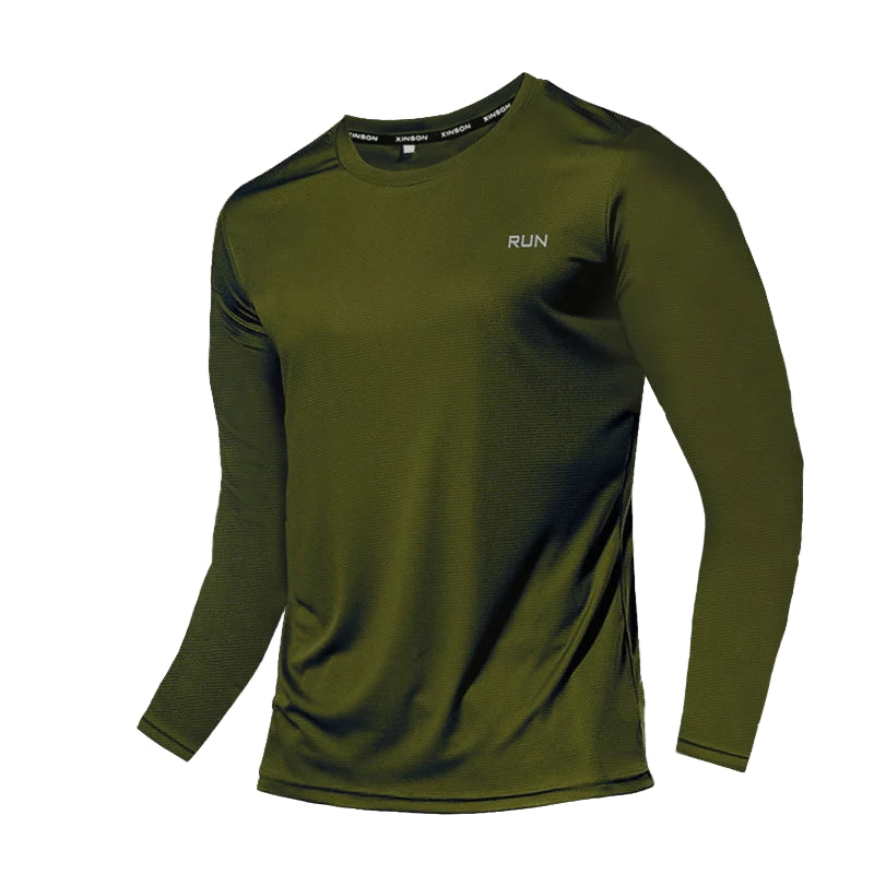 Summer Ice Silk Long Sleeve T-Shirt for Men – Quick Dry, Breathable Sun Protection