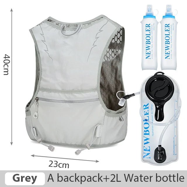 NEWBOLER 10L Lightweight Running Hydration Backpack with 2L Bladder & Soft Bottle