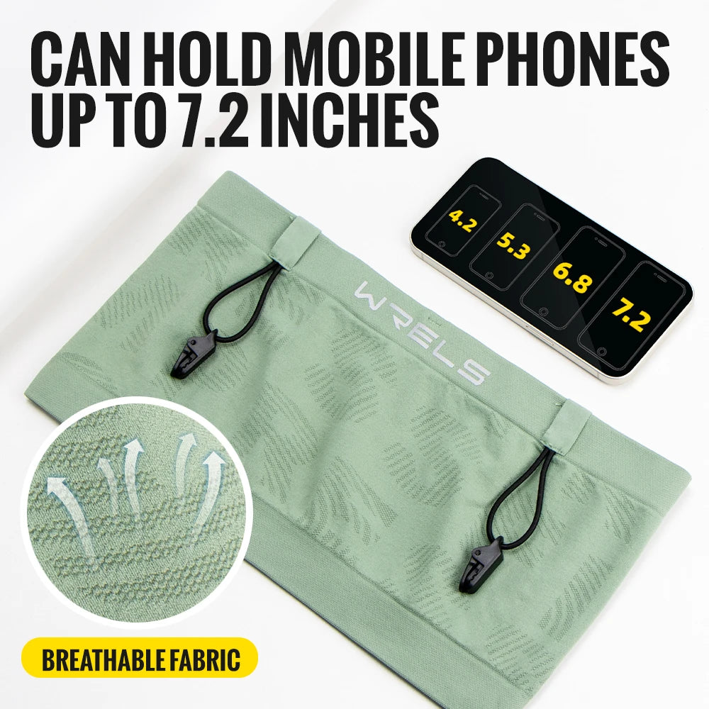 WRELS Running Waist Bag Lightweight Breathable Belt Phone Holder Hydration Pack