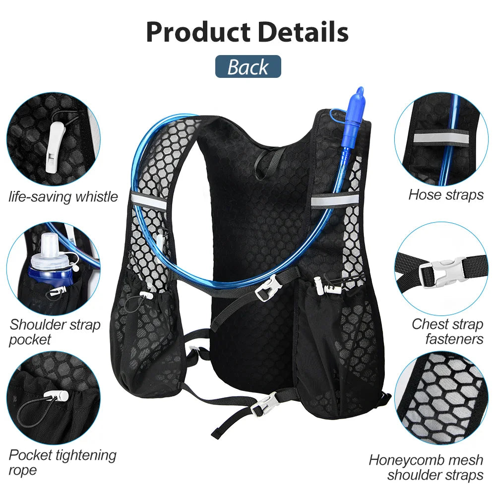 NEWBOLER Ultralight Trail Running Hydration Vest Backpack with Bottle