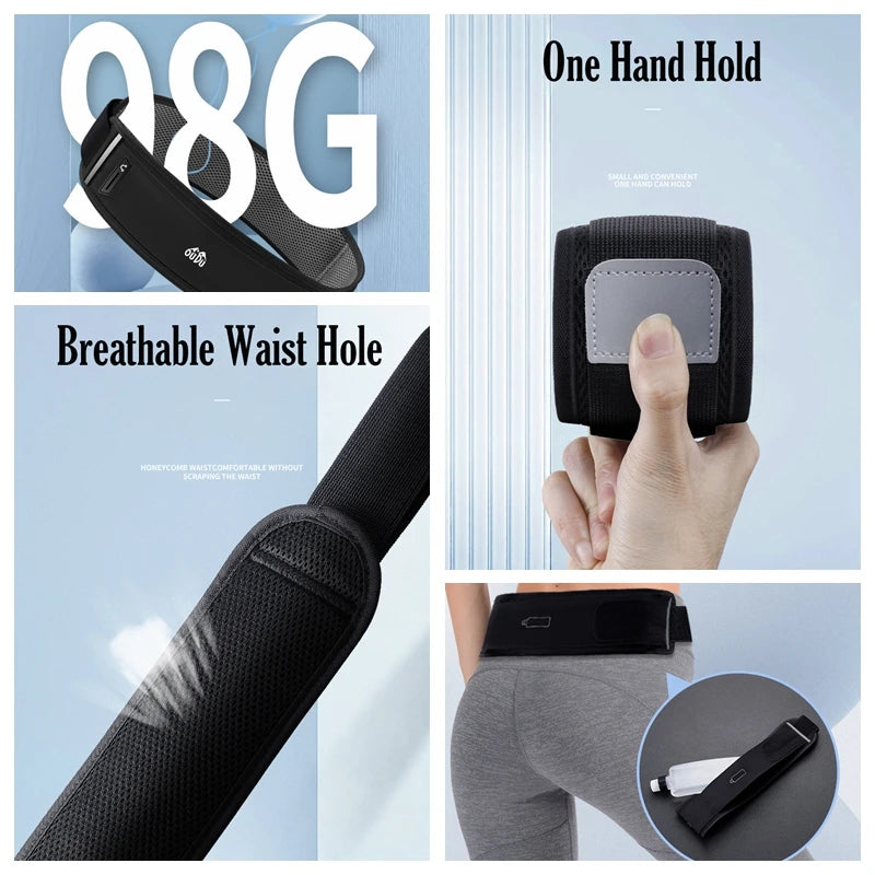 Running Belt Bag with Water Bottle Pocket | Reflective Waist Pack for Men & Women | QUESHARK