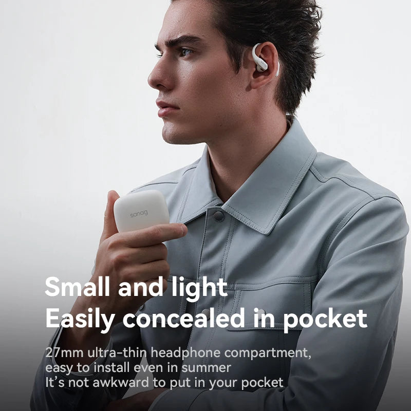 SANAG Open-Ear Wireless Headphones – Lightweight Bluetooth 5.3 with Mic & Low Latency