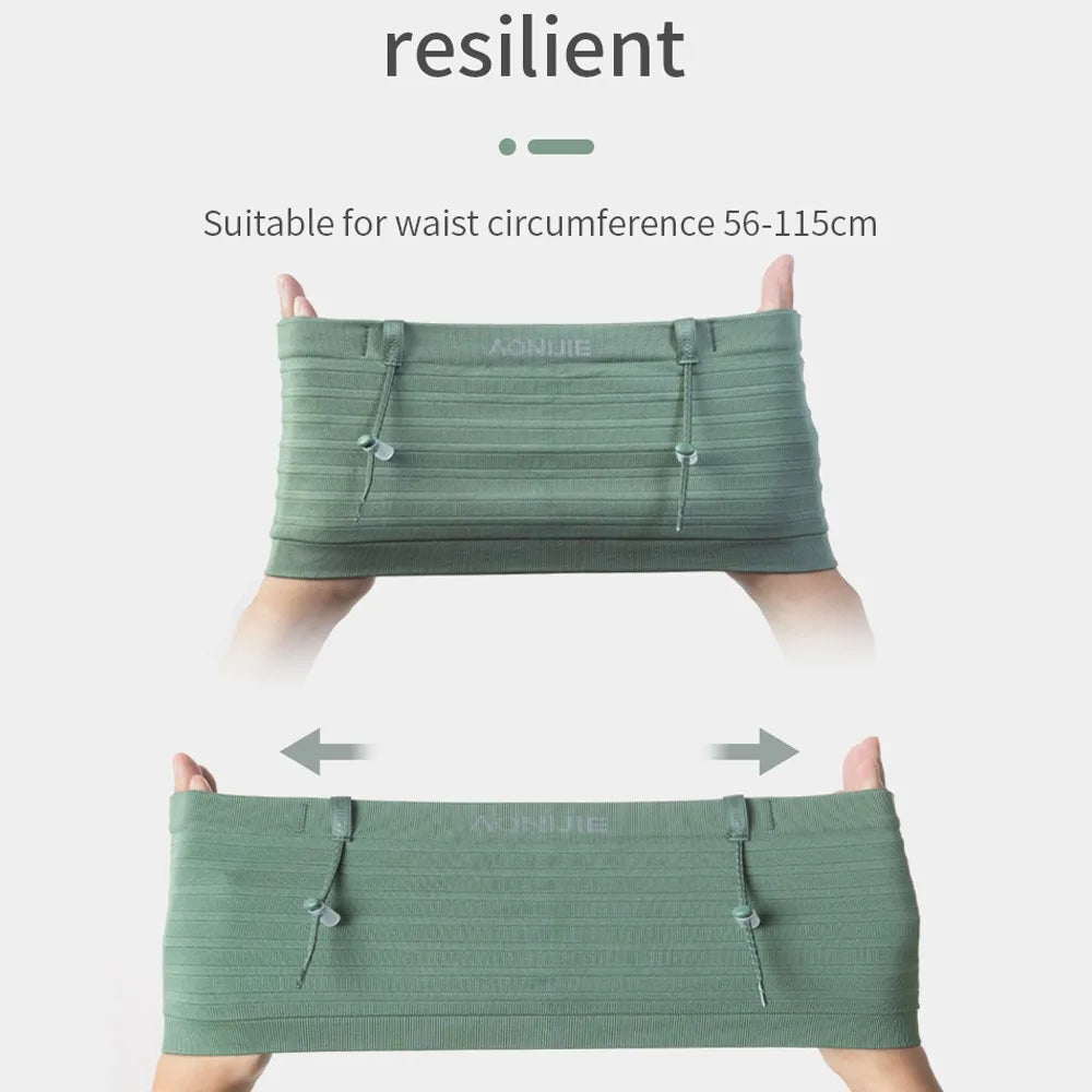 AONIJIE W8116 Woven Elastic Sports Waist Bag – Lightweight Race Number Belt for Running & Triathlon