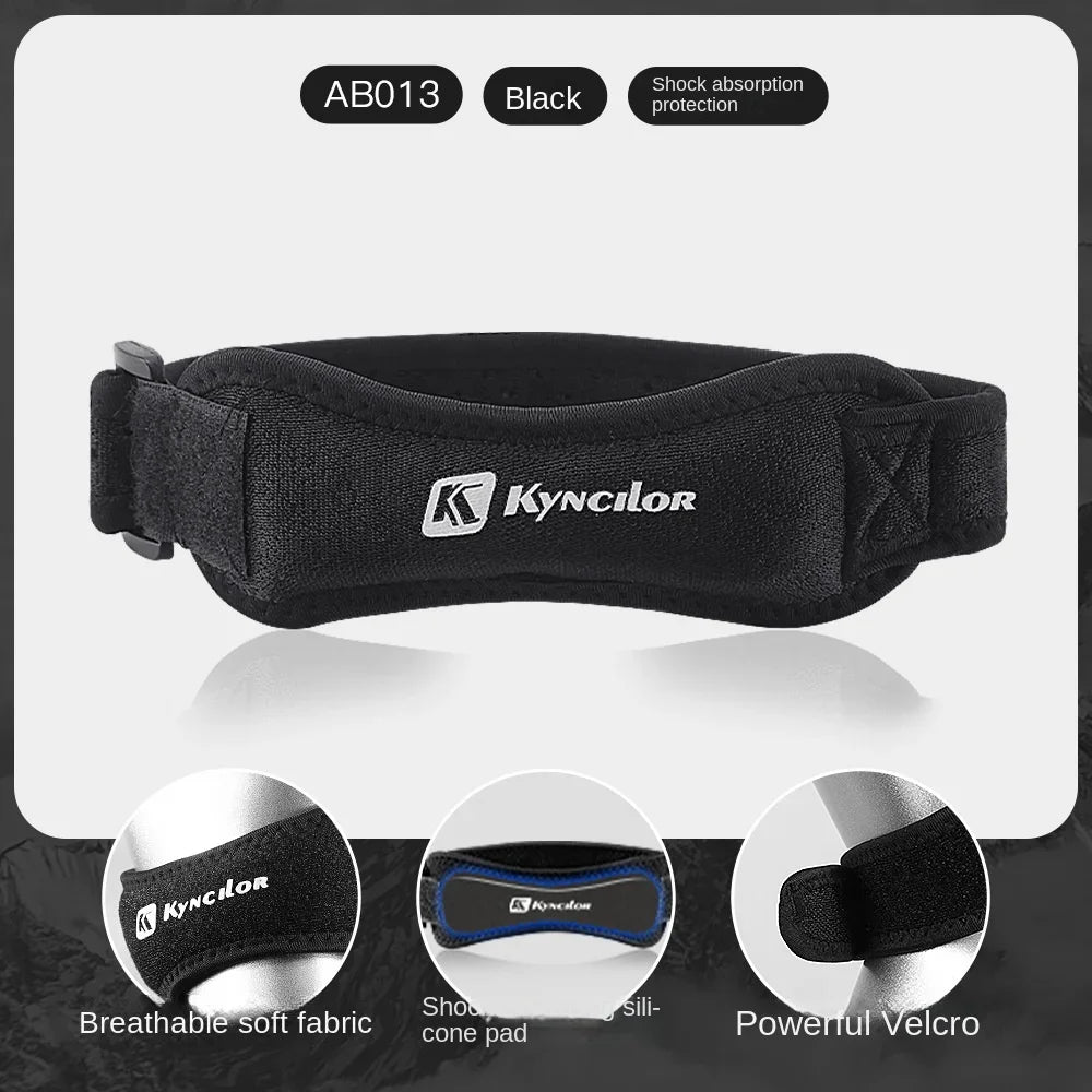 Adjustable Patella Tendon Knee Strap | Silicone Support Band for Running, Cycling, Gym, and Sports