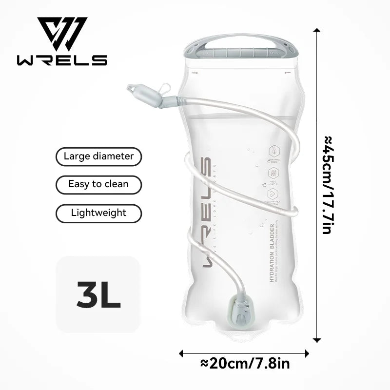 WRELS 3L TPU Hydration Bladder – BPA-Free Water Reservoir for Hiking & Cycling