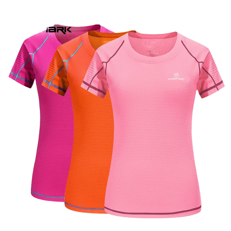 QUESHARK Women’s Quick Dry Running T-Shirt – Breathable Short Sleeve Fitness Top