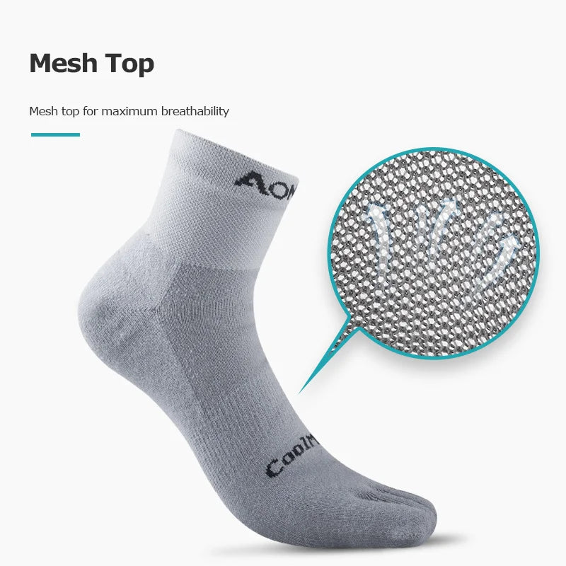 AONIJIE E4110 Lightweight Five-Toe Running Socks Low Cut Quarter Athletic Socks
