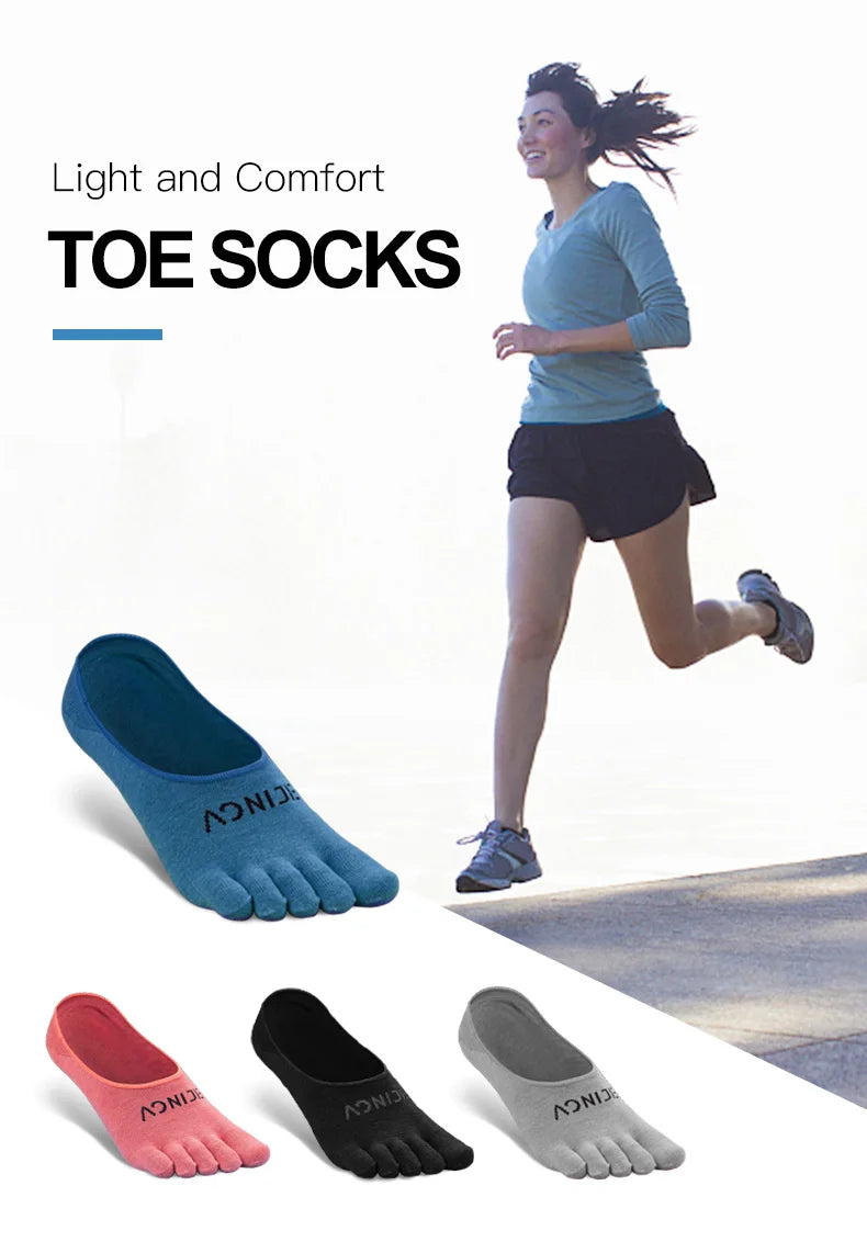 AONIJIE E4803 Sports Invisible Five Toe Running Socks Low-Cut Antiskid Liners