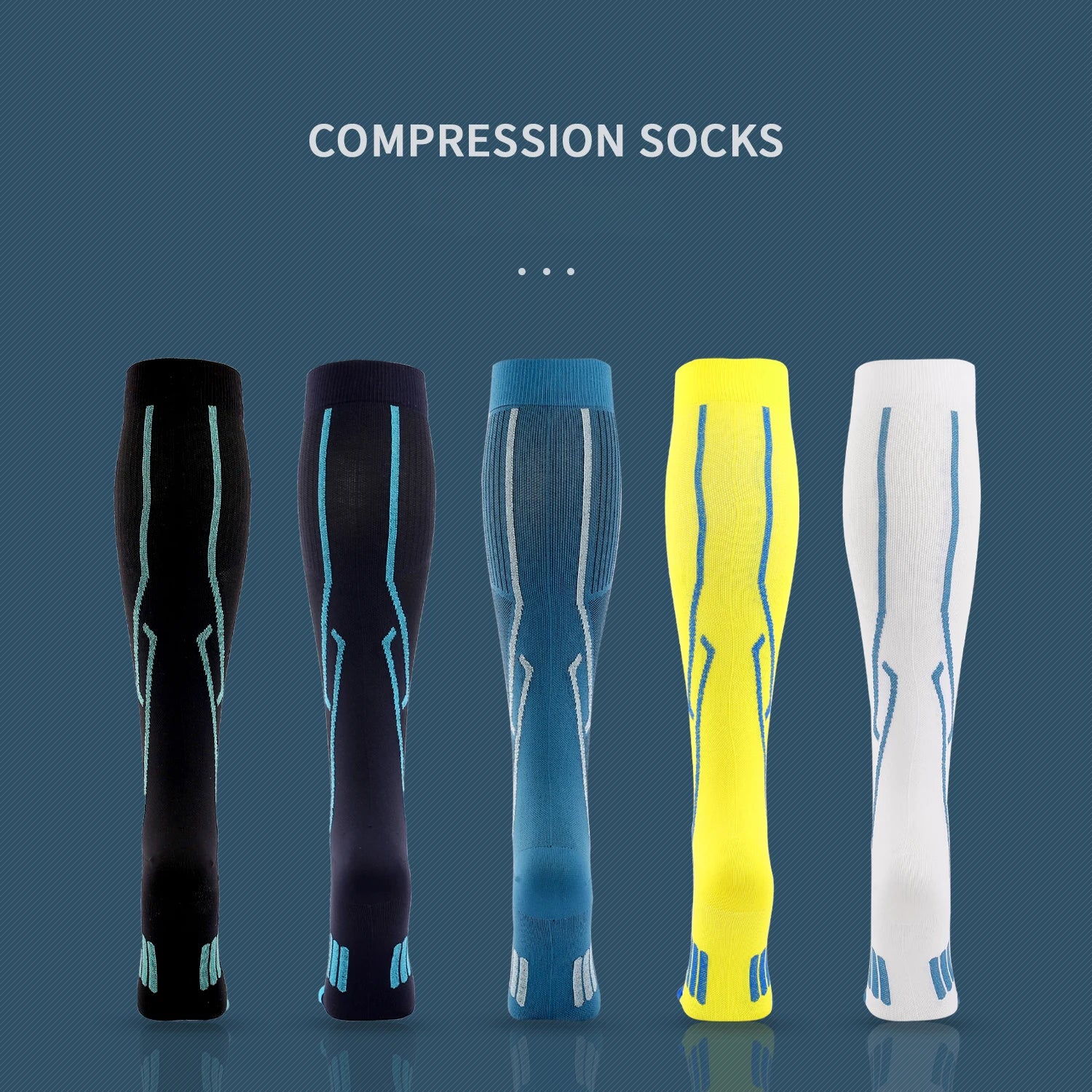 Men’s Compression Sports Socks for Running Cycling Football & Circulation Support