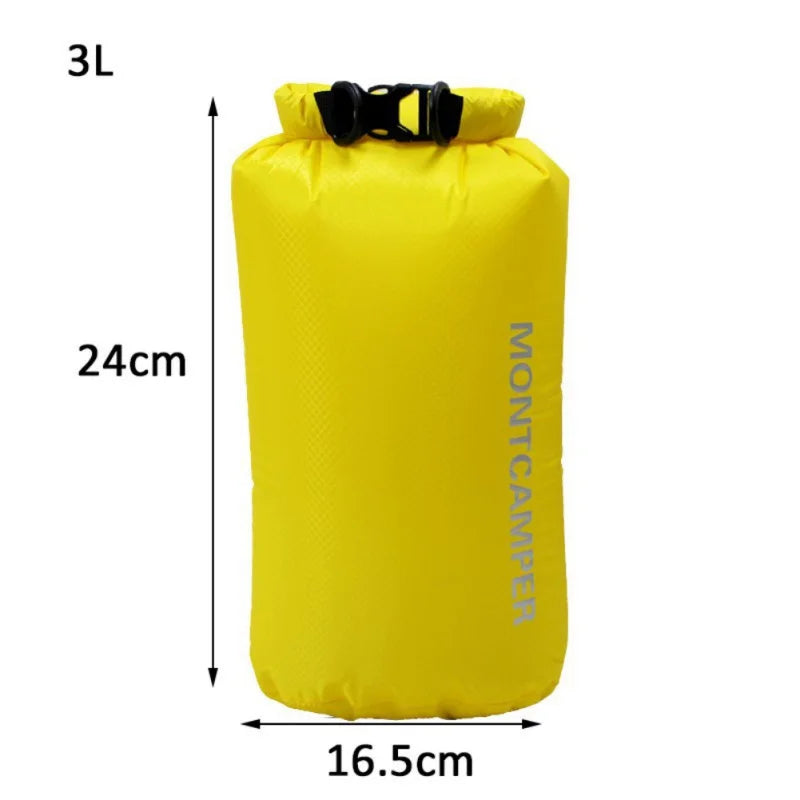 Ultralight 30D Nylon Waterproof Dry Bag 3L–35L for Kayaking, Camping & Water Sports