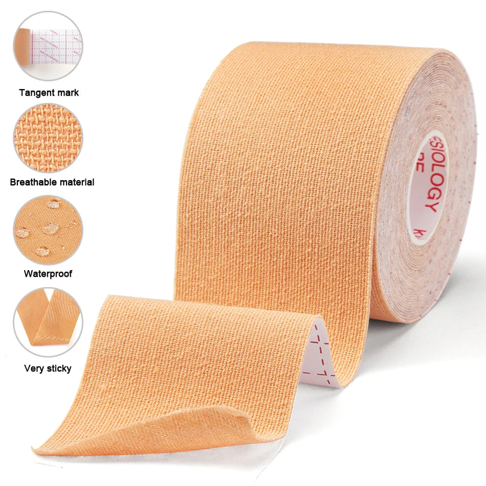 Kinesiology Tape | 5 Sizes of Elastic Athletic Recovery Tape for Muscle Support and Pain Relief