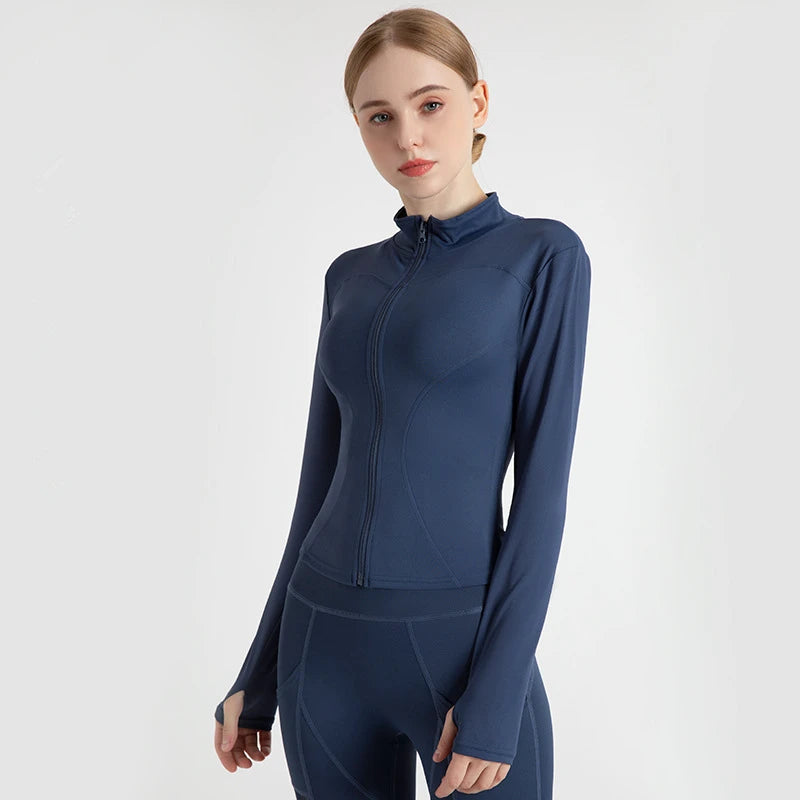 Women's Thumb Jacket 2024 Long Sleeve Quick-Dry Sports Coat