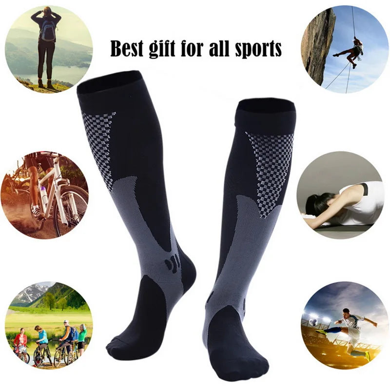 Men's Compression Socks for Running, Travel, Varicose Veins & Recovery, Breathable Support Stockings