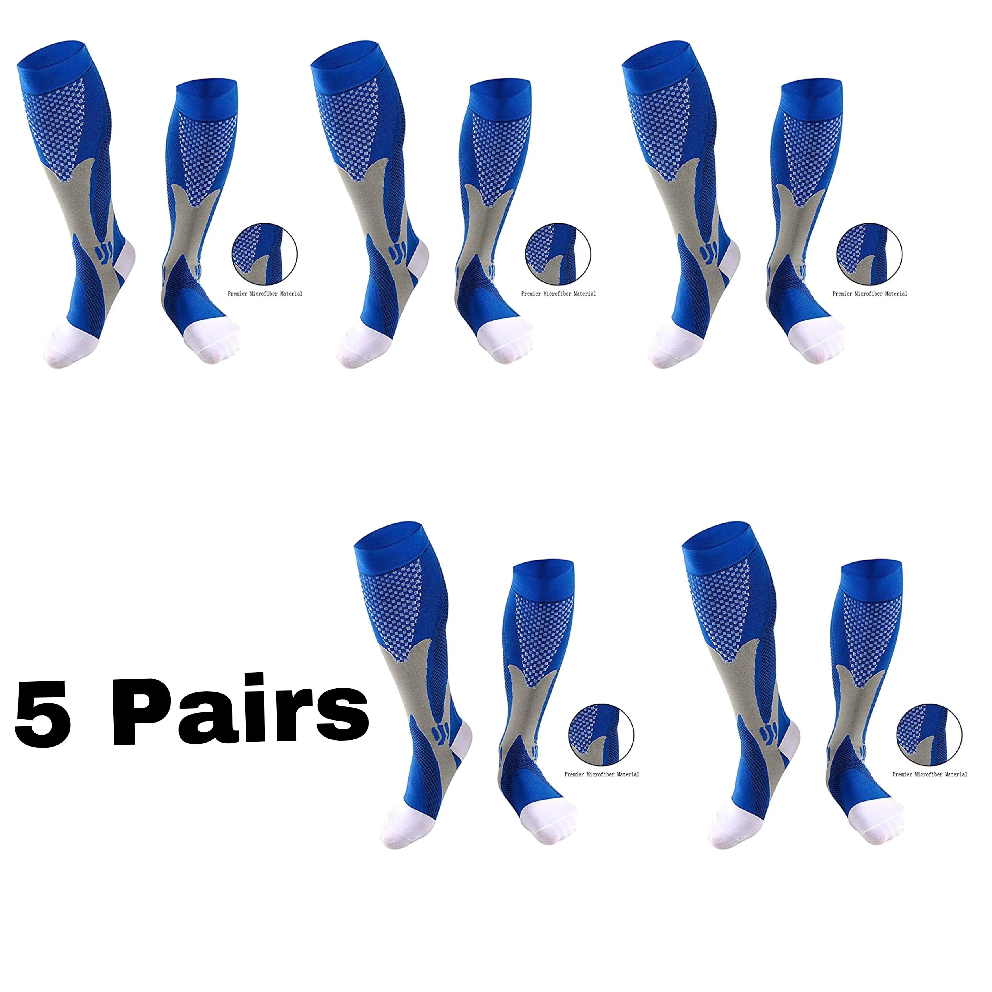 Men's Compression Socks for Running, Travel, Varicose Veins & Recovery, Breathable Support Stockings