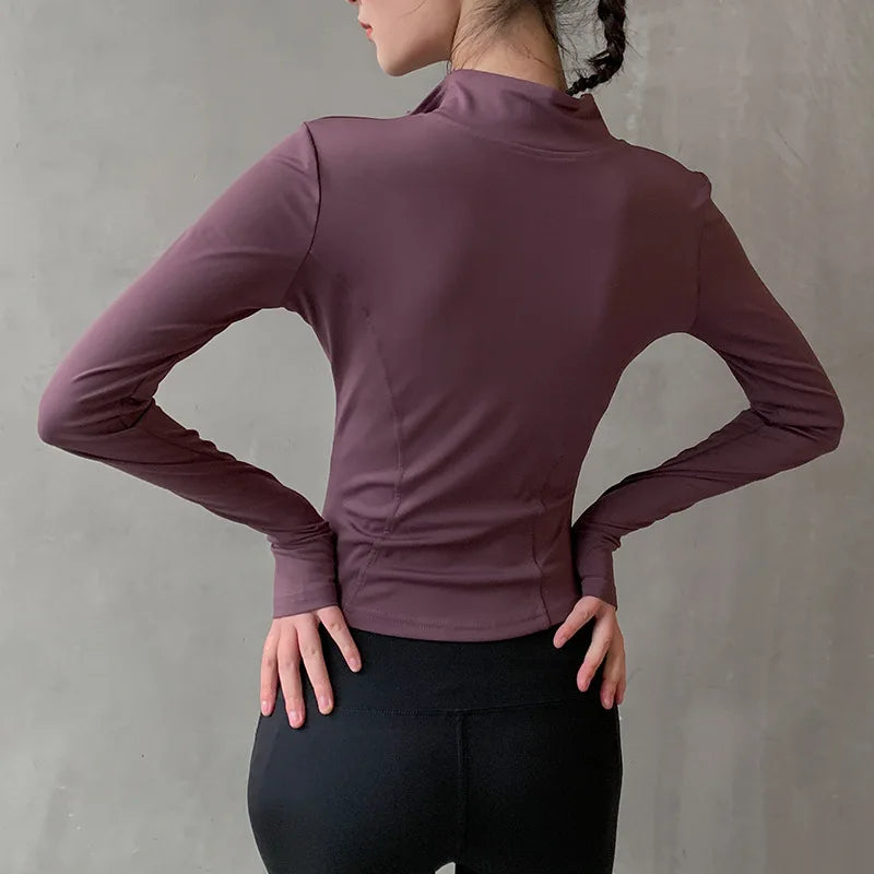 Women's Thumb Jacket 2024 Long Sleeve Quick-Dry Sports Coat