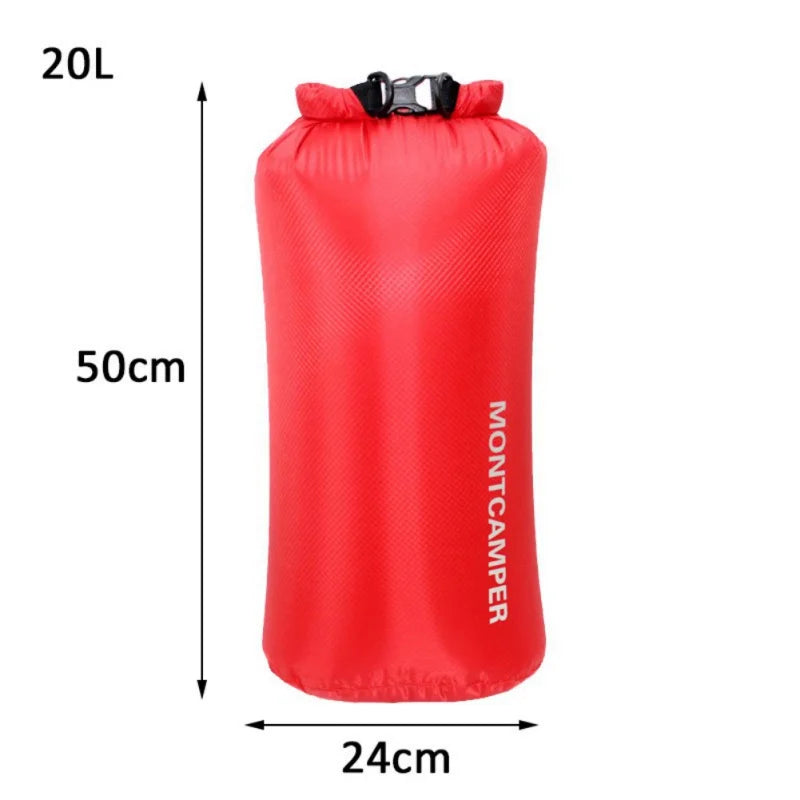 Ultralight 30D Nylon Waterproof Dry Bag 3L–35L for Kayaking, Camping & Water Sports
