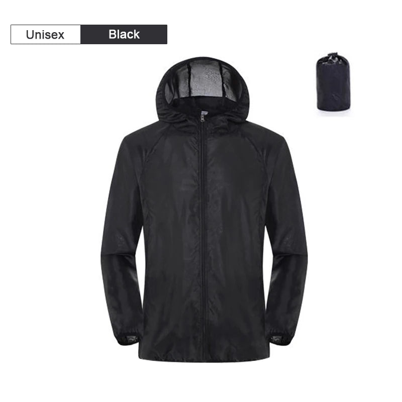LNGXO Camping Rain Jacket – Unisex Waterproof Sun Protection Windbreaker with Pocket