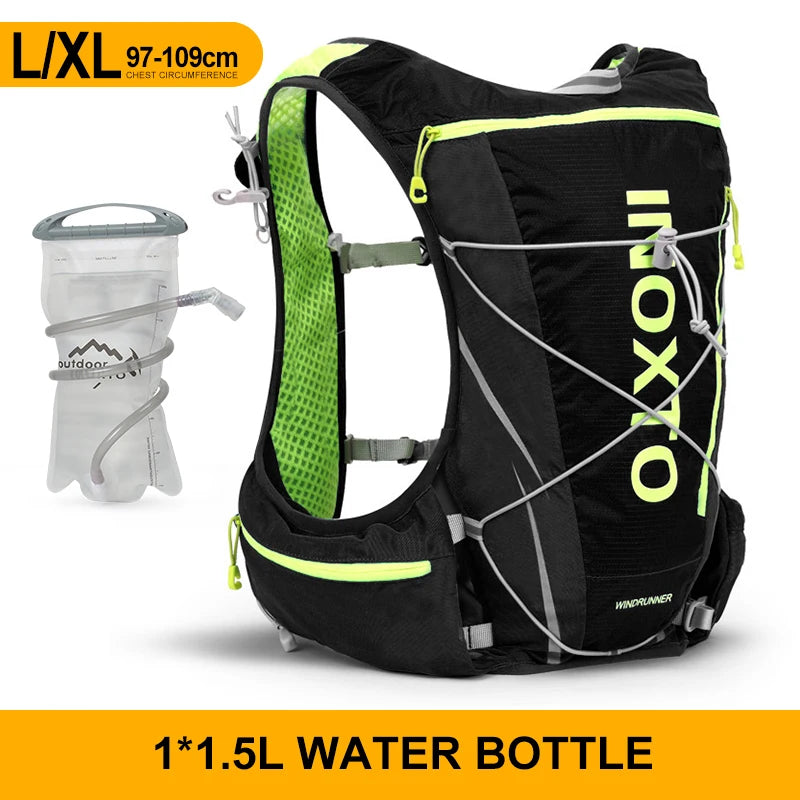 8L Hydration Running Vest Backpack with 1.5L Water Bladder & 500ml Bottles