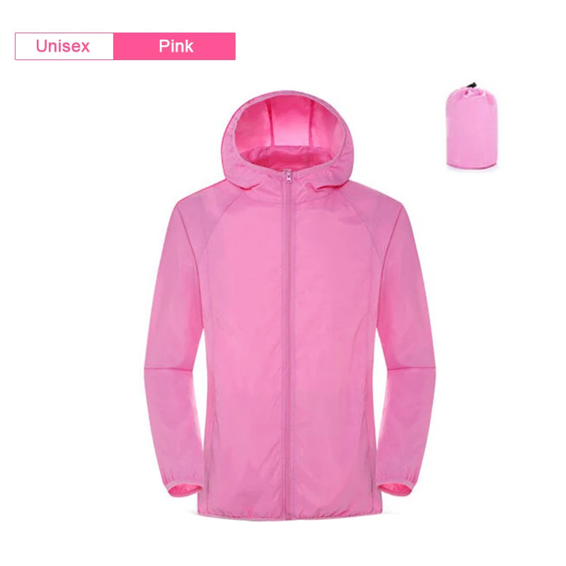 LNGXO Camping Rain Jacket – Unisex Waterproof Sun Protection Windbreaker with Pocket