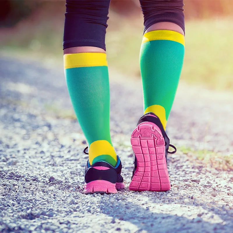 AONIJIE E4069 Compression Socks Knee-High Athletic Stockings for Running, Soccer & Cycling