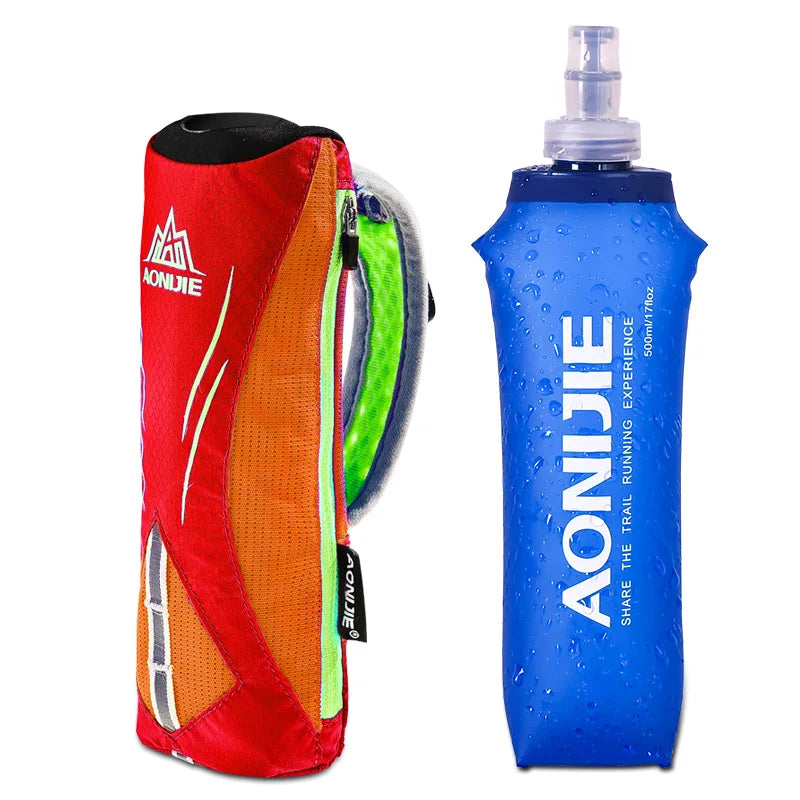 AONIJIE E908 Handheld Running Water Bottle Pack – Hydration Wrist Bag with Pocket for Storage