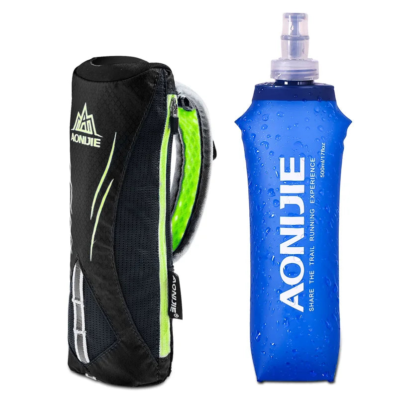 AONIJIE E908 Handheld Running Water Bottle Pack – Hydration Wrist Bag with Pocket for Storage