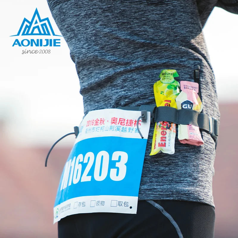 E4050 Race Number Belt with Gel Loops | Reflective Running Belt for Marathon, Triathlon & Trail
