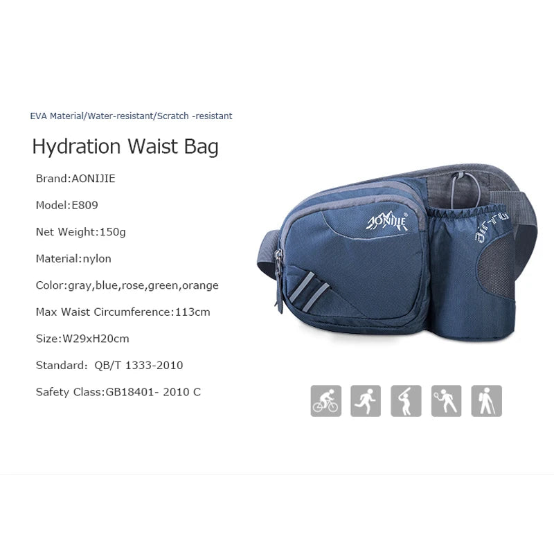 AONIJIE E809 Hydration Waist Bag Running Fanny Pack Water Bottle Holder