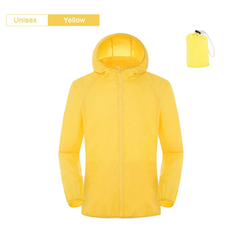 LNGXO Camping Rain Jacket – Unisex Waterproof Sun Protection Windbreaker with Pocket