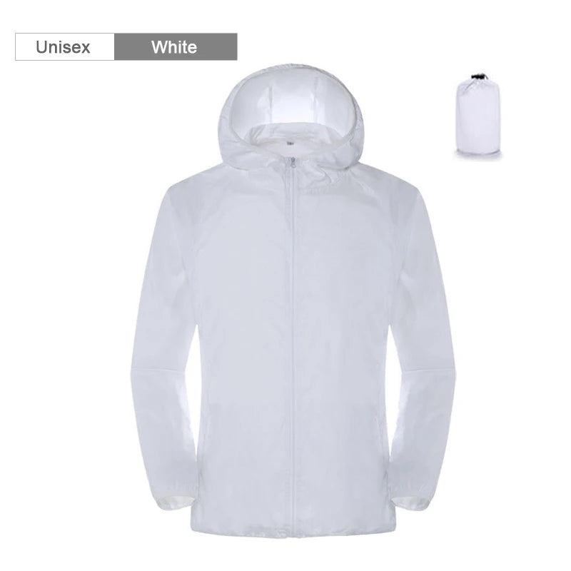 LNGXO Camping Rain Jacket – Unisex Waterproof Sun Protection Windbreaker with Pocket