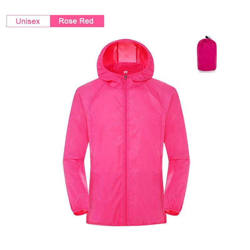 LNGXO Camping Rain Jacket – Unisex Waterproof Sun Protection Windbreaker with Pocket