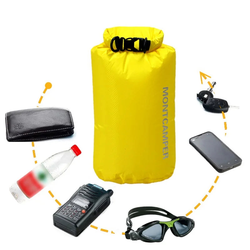Ultralight 30D Nylon Waterproof Dry Bag 3L–35L for Kayaking, Camping & Water Sports