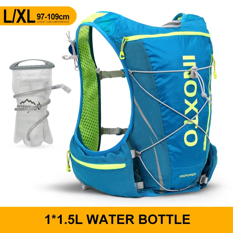 8L Hydration Running Vest Backpack with 1.5L Water Bladder & 500ml Bottles