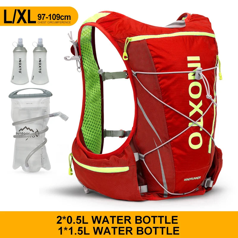 8L Hydration Running Vest Backpack with 1.5L Water Bladder & 500ml Bottles