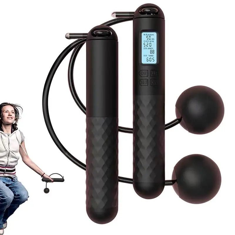 Cordless Weighted Jump Rope with Smart Counter | Ropeless Skipping for Home or Gym Fitness
