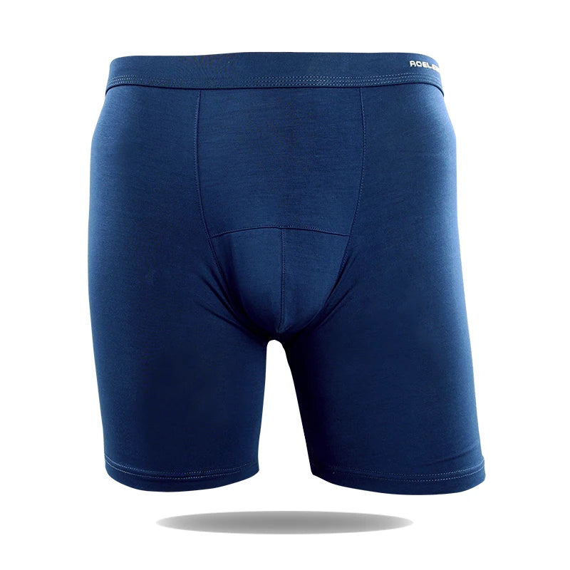 Men’s Long Leg Boxer Briefs Anti-Chafing Modal Sports Underwear Quick Dry