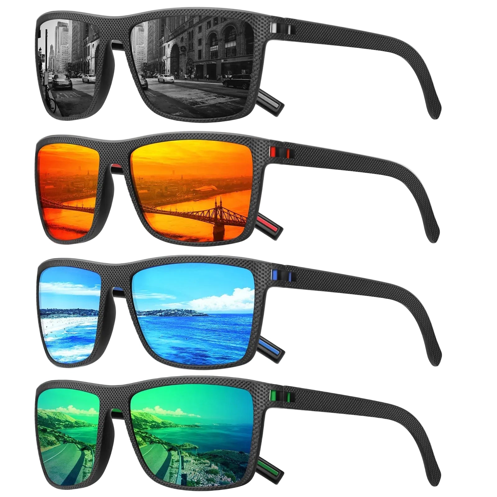 VEGUEROS Polarized Sunglasses UV400 Square Designer Shades for Men & Women