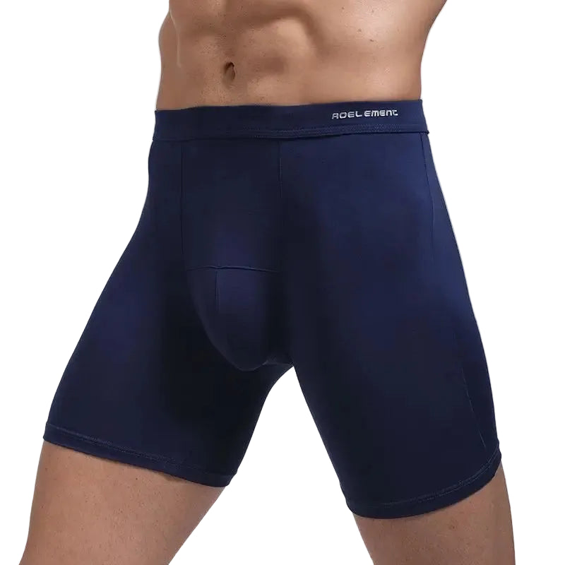 Men’s Long Leg Boxer Briefs Anti-Chafing Modal Sports Underwear Quick Dry