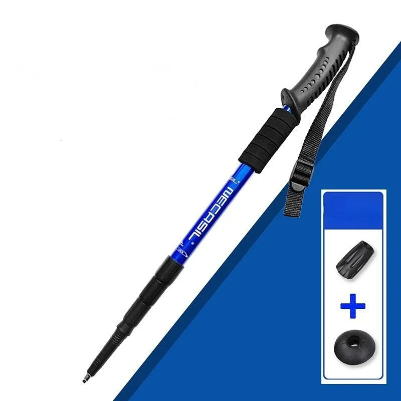 Ultralight Adjustable Trekking Poles Aluminium Alloy Folding Hiking Sticks 2PCS