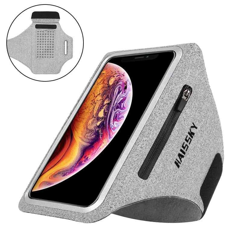 HAISSKY Running Sport Armband with Zipper Pocket for iPhone & Samsung