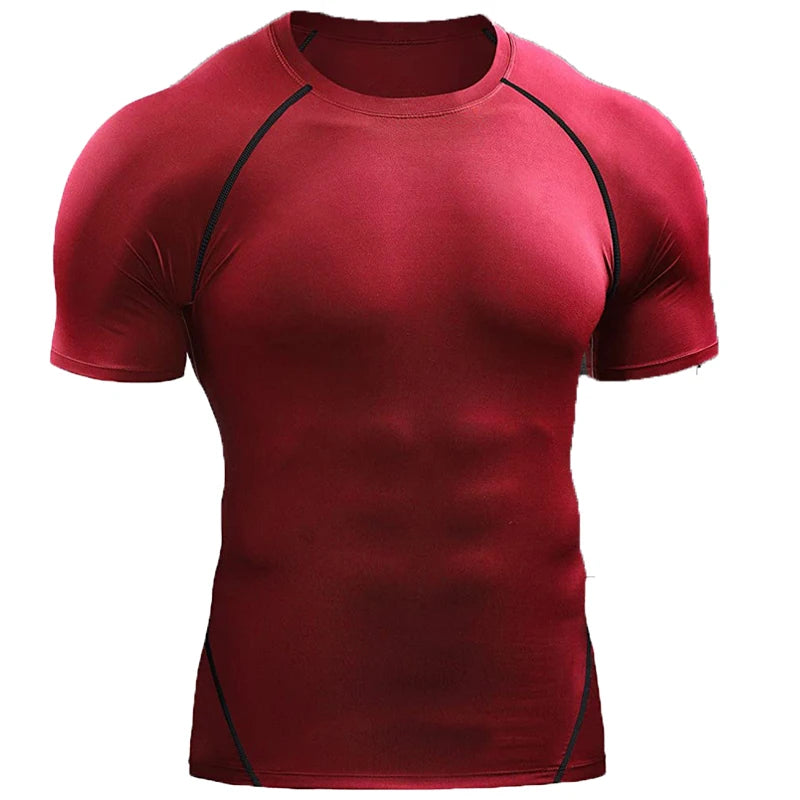 Men’s Compression Sports T-Shirt – Quick-Dry Elastic Running & Gym Training Top 2025
