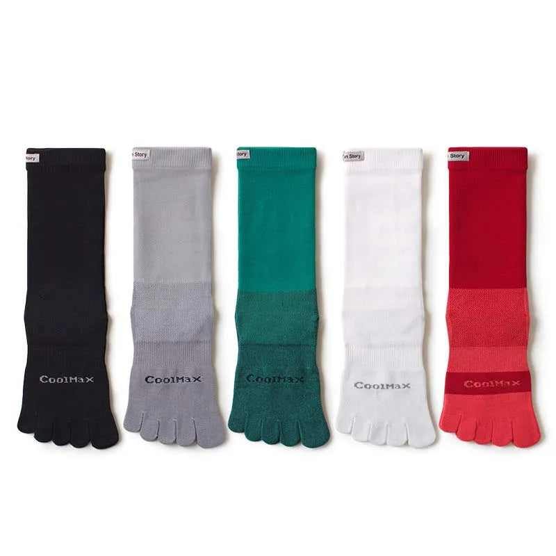 Men’s Five Finger Split Toe Sports Socks Anti-Odour Cotton Knee-High Running Socks