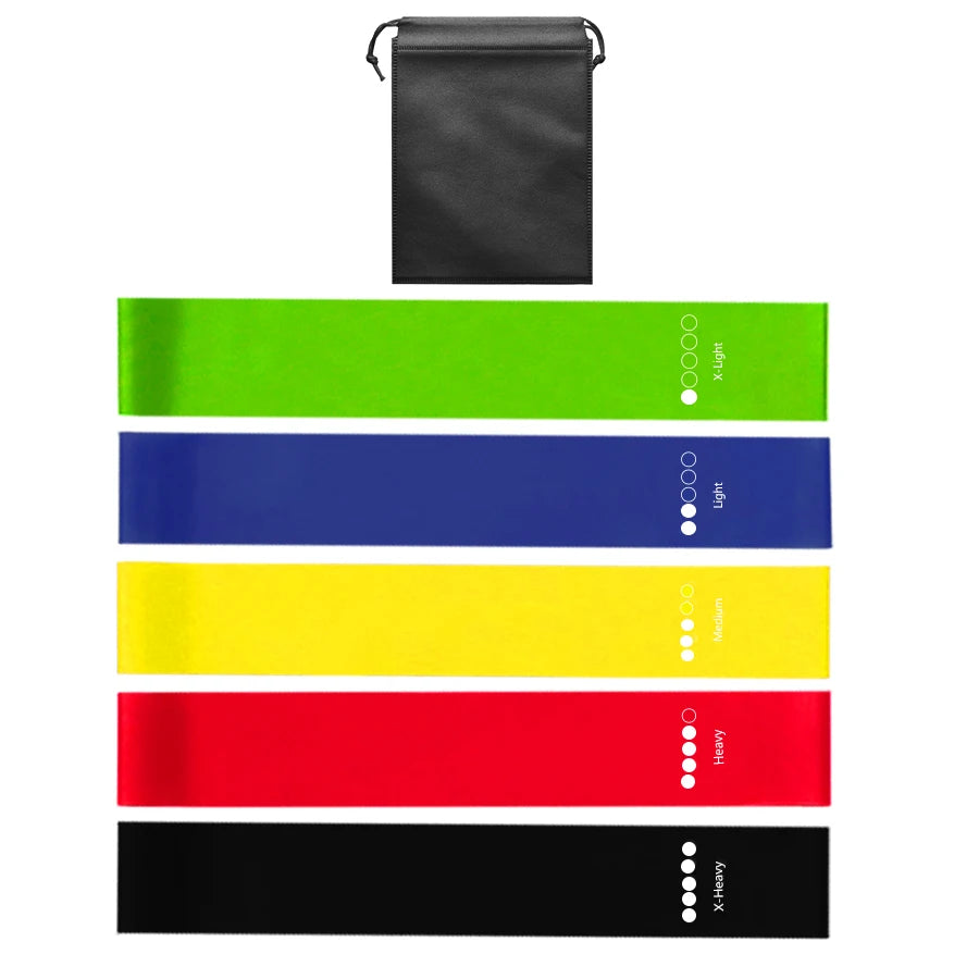 5-Level Resistance Bands Set, Natural Latex Workout Loops for Home Fitness, Stretching and Running