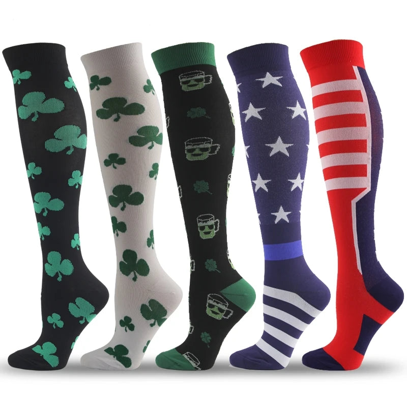 3/5/6 Pairs Compression Socks – Unisex Support for Running, Varicose Veins, Pregnancy & Sports