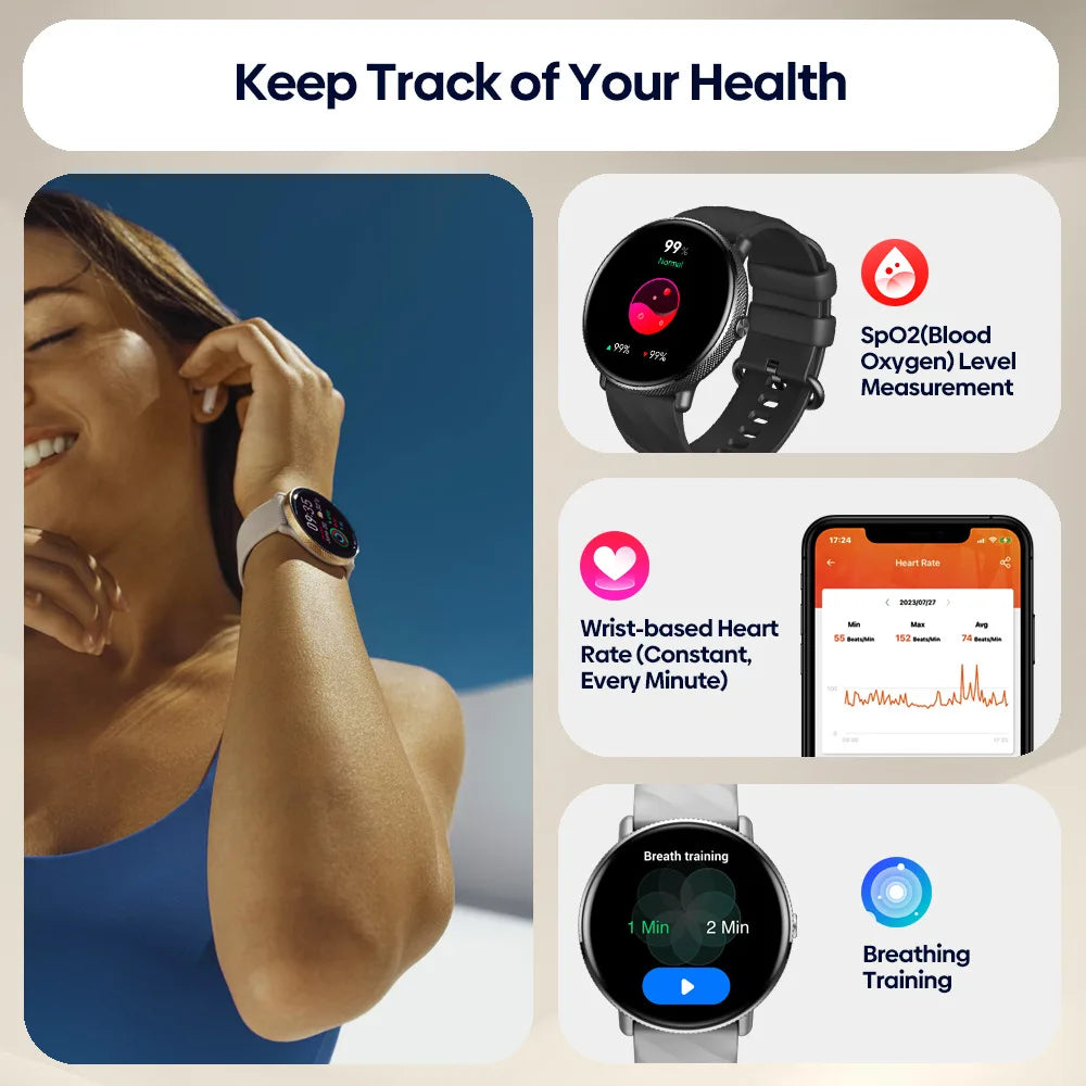 ZEBLAZE GTR 3 Pro Smart Watch AMOLED Display with Bluetooth Calling & Fitness Tracking
